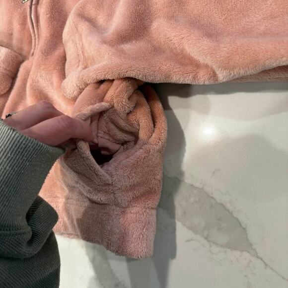 Hollister Half Zip Cropped Pullover Sweater Women's Small Fleece Pink Coquette - Picture 7 of 9